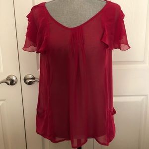 Sheer fuschia top